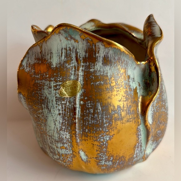22k gold painted MCM Vintage Stangl pottery tulip.Hand painted. - Picture 4 of 10